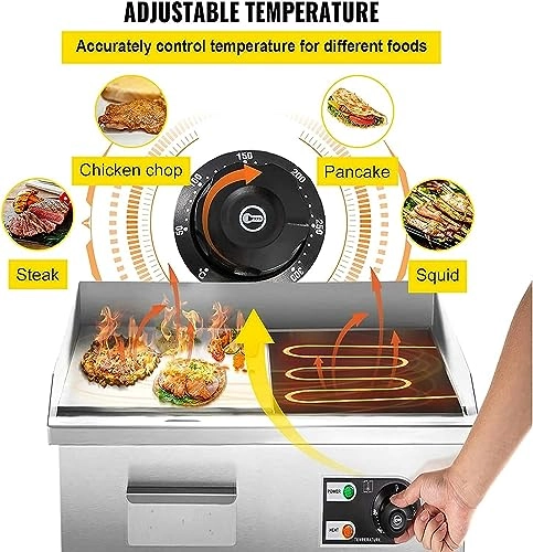 Commercial Electric Griddles - 14.1 inches x 11.8 inches