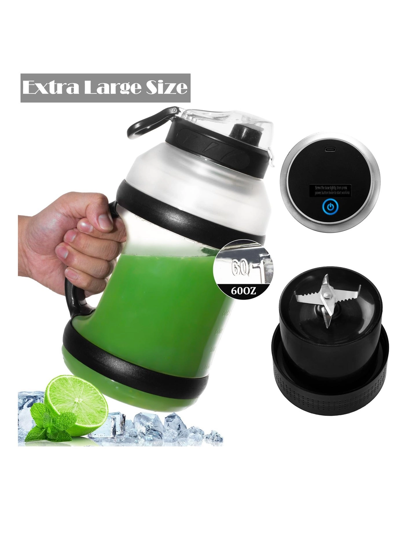 Portable Blender - USB Rechargeable IPx67 Waterproof BPA-Free