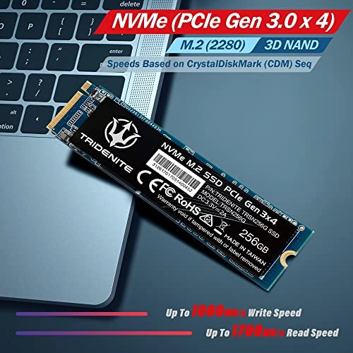 NVMe PCIe Gen 3x4 Internal Solid State Drive (SSD) - 256 GB M.2 2280