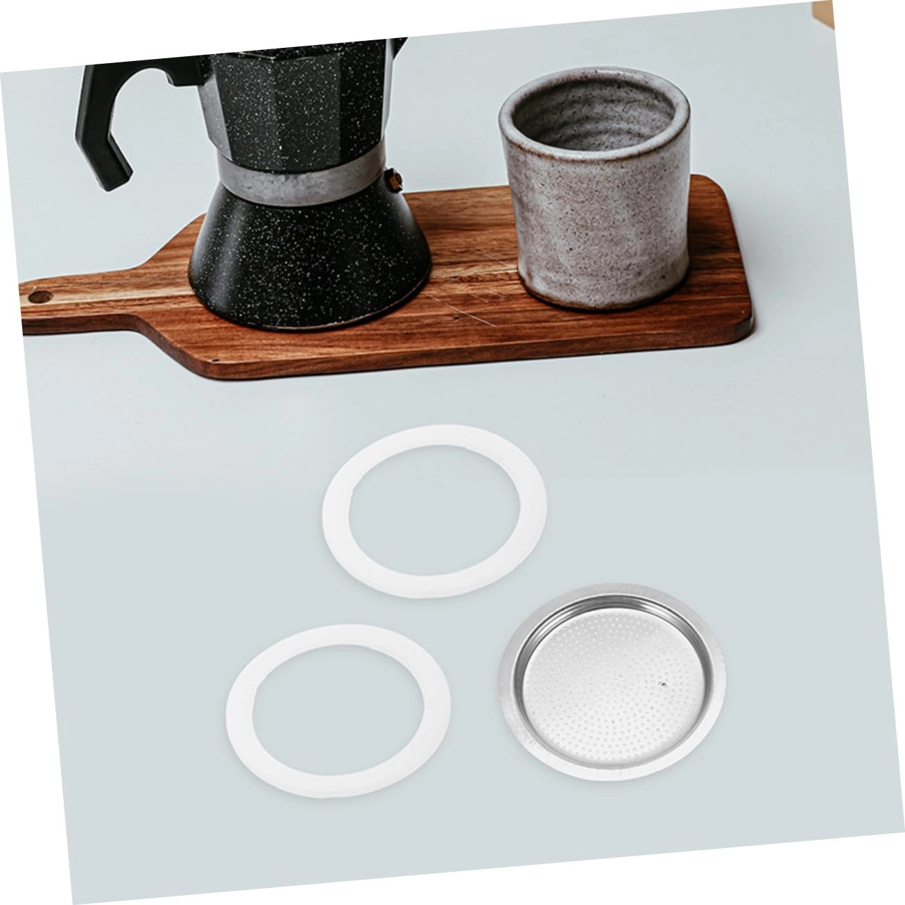 Coffee Pot Gasket - 6.40X5.00X0.20cm + Filter