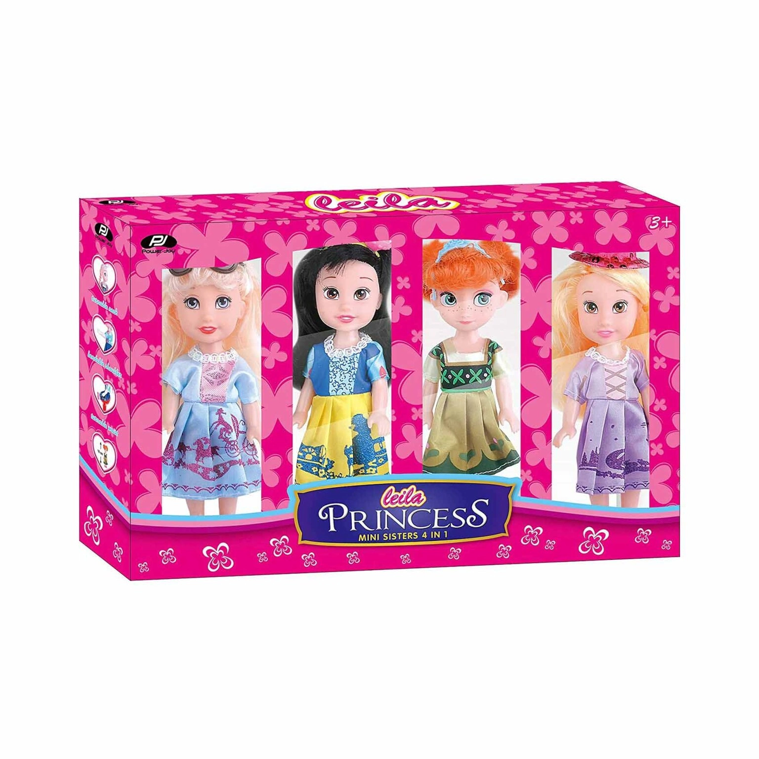 Leila Princess Mini Sisters Doll Set - 4-In-1 Vinyl