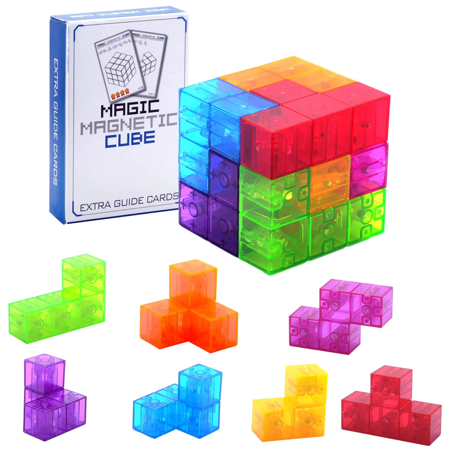 WorWoder Magic Magnetic 3D Puzzle Cubes - 7 pcs