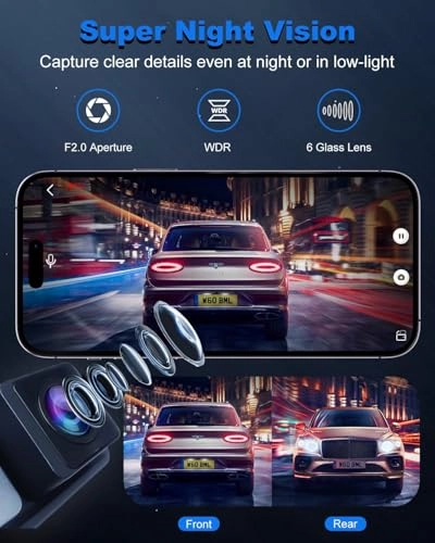 Dash Cam Front and Rear - 2160p 1080p