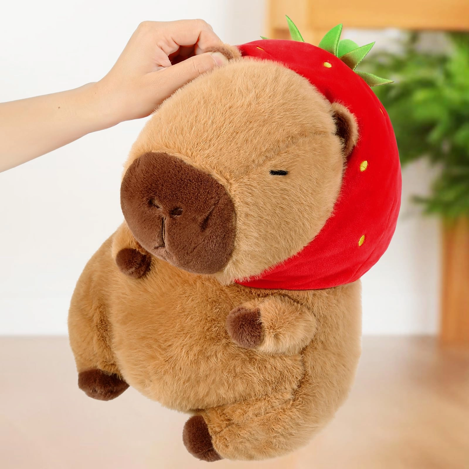 Capybara Plush - 9 inch Strawberry Hat