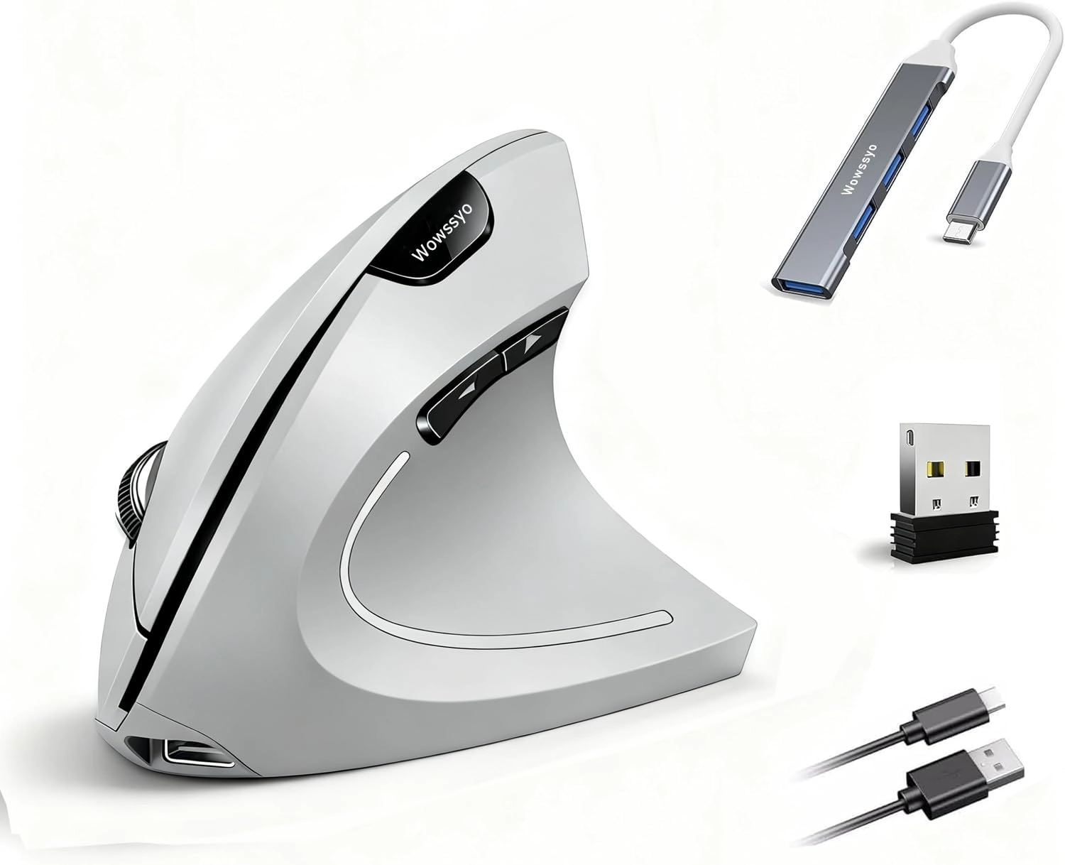 Vertical Ergonomic Optical Mouse - Bluetooth Wi-Fi