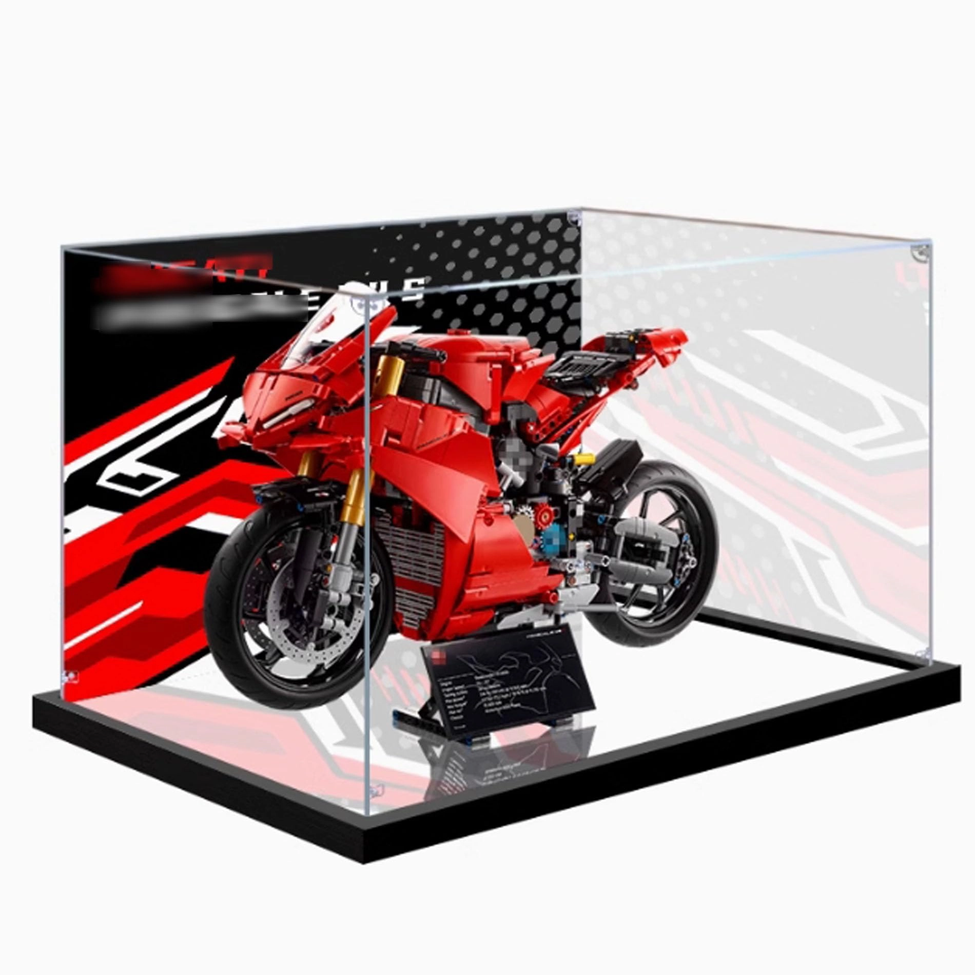 YUANZITIAN Acrylic Display Case for LEGO 42202 Motorcycle Model - 3mm thickness