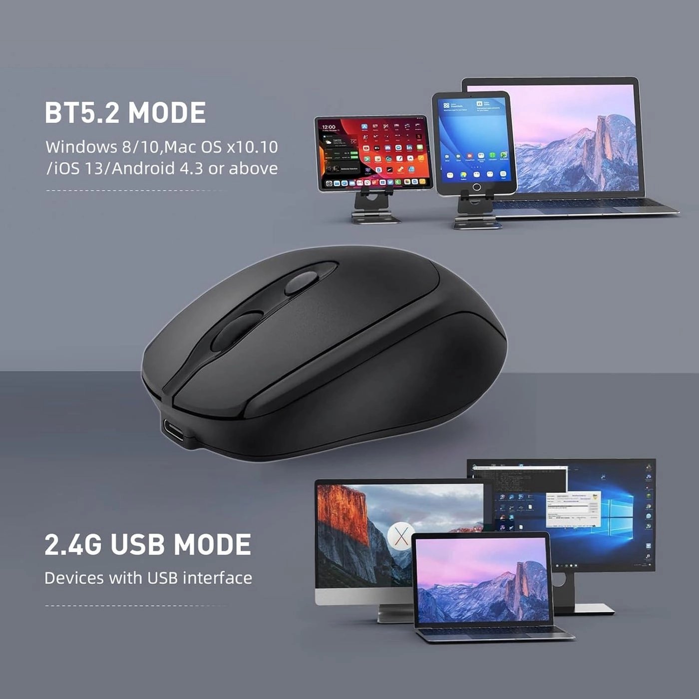 Type-C Rechargeable Mouse - Bluetooth