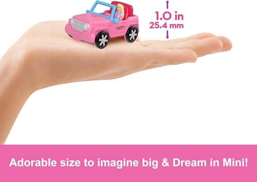 Mini BarbieLand Doll & Toy Vehicle Set - 1.5-inch Color-Change SUV Tent Accessory