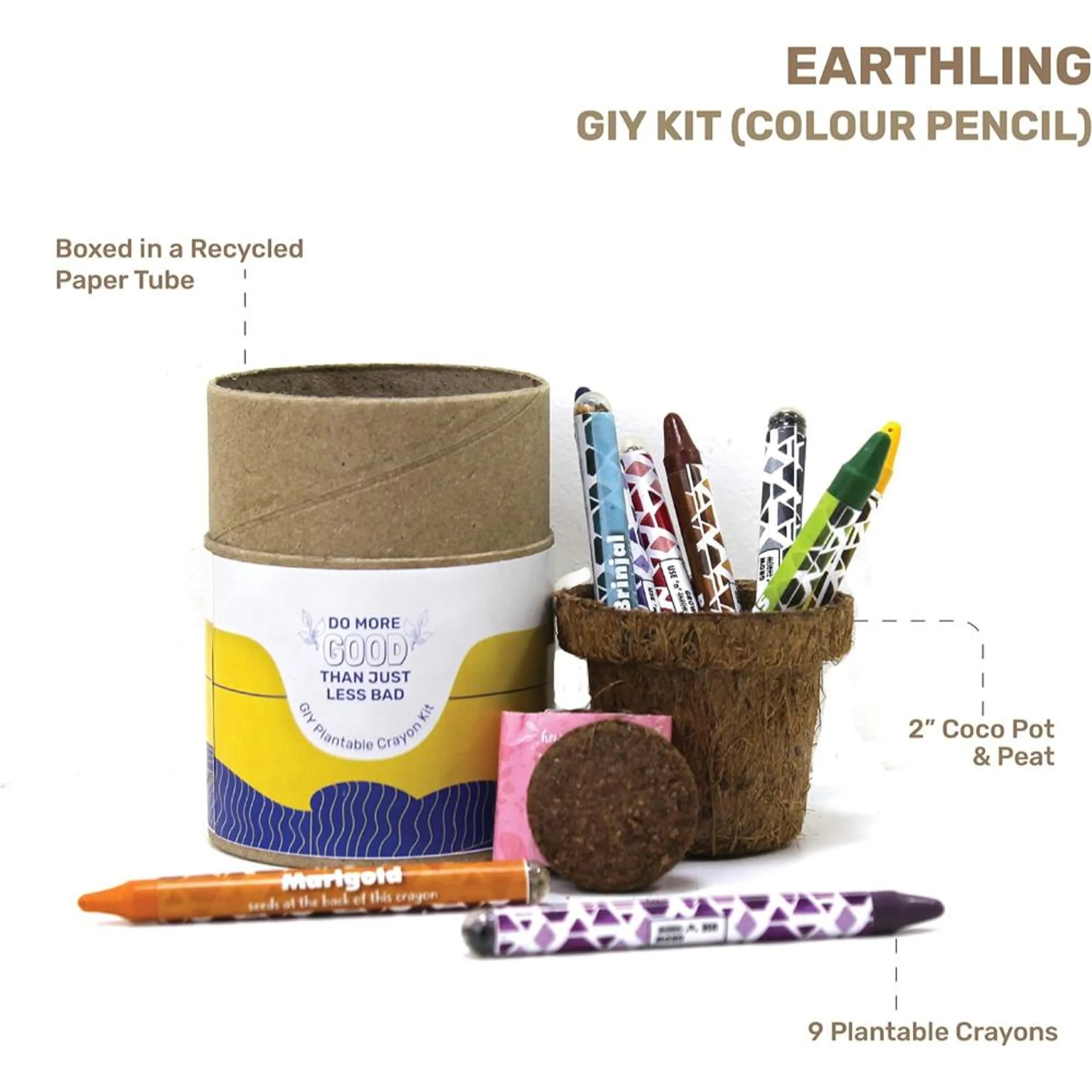 Earthling GIY Kit - Plantable Crayons Suitable for 3 years & above