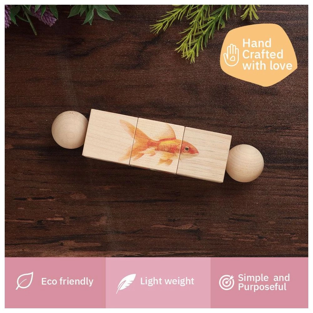 Rotating Wooden Puzzle - Fish - Suitable for 18 months & above