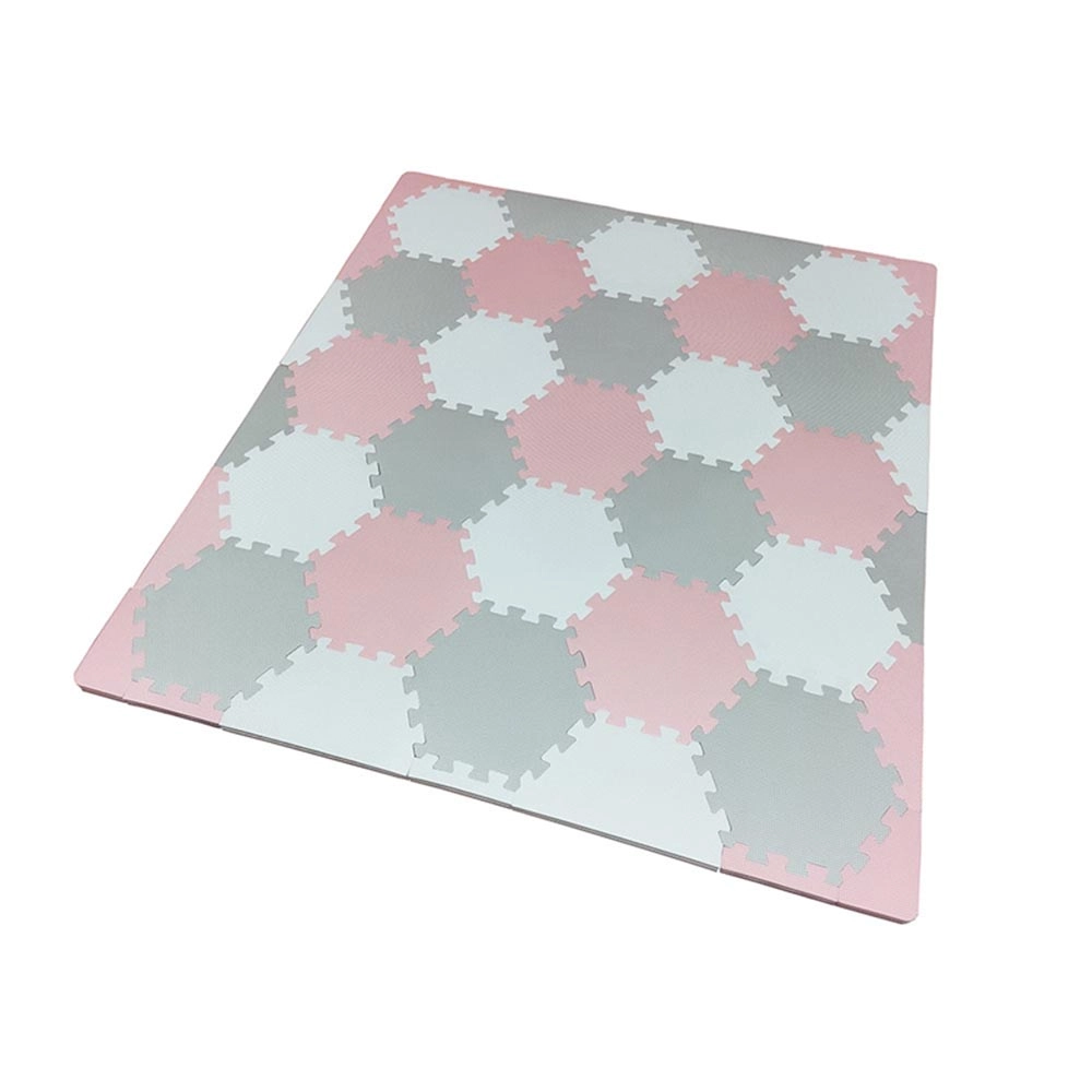 Hexagonal Play Mat - Pink/Cream 6 months