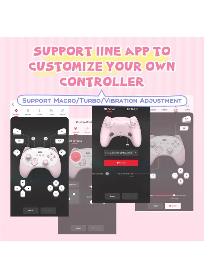 Meow Kitten Wireless Controller - Pink Nintendo Switch Windows PC Android iOS