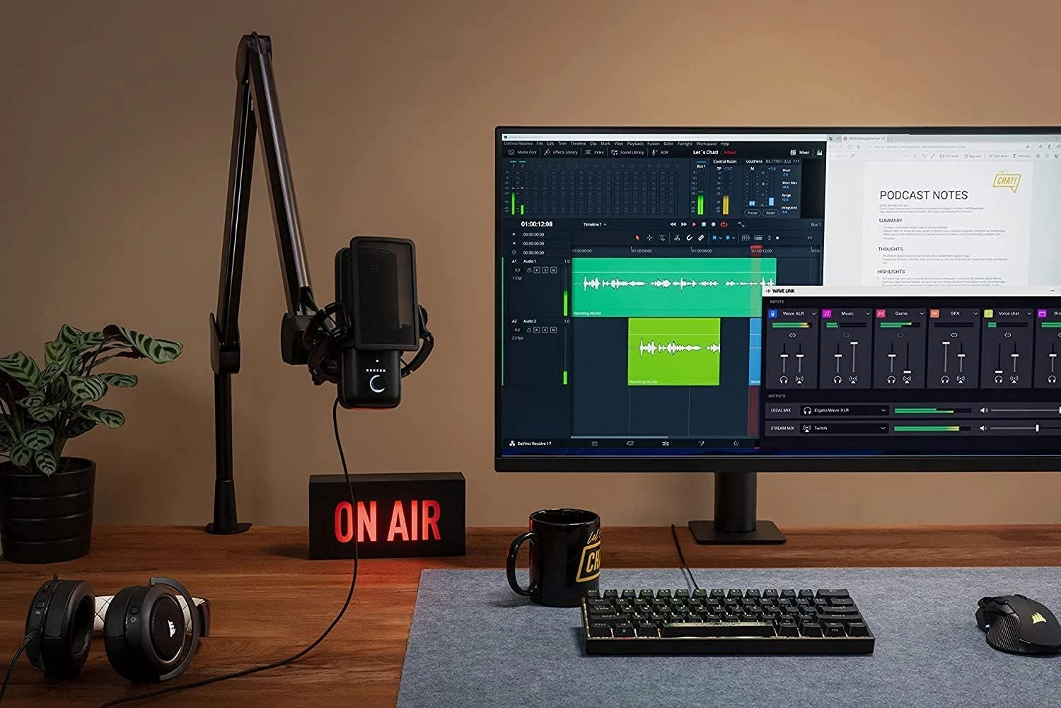 Wave Mic Arm High - 750 mm Vertical Reach 780 mm Horizontal Reach