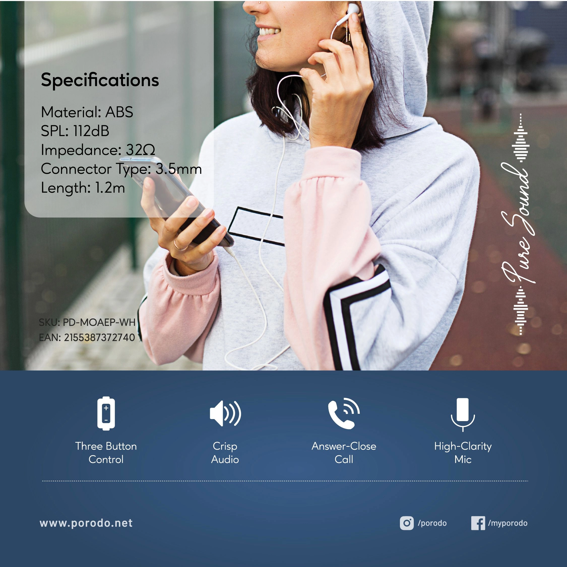 Mono Earphone Wired Headset