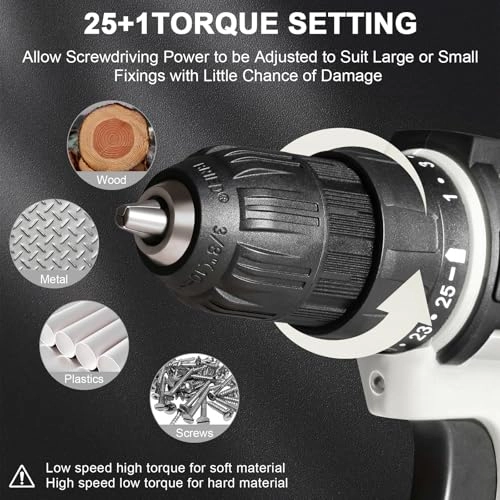 Cordless Drill - 20v 2000mah 25+1 Torque