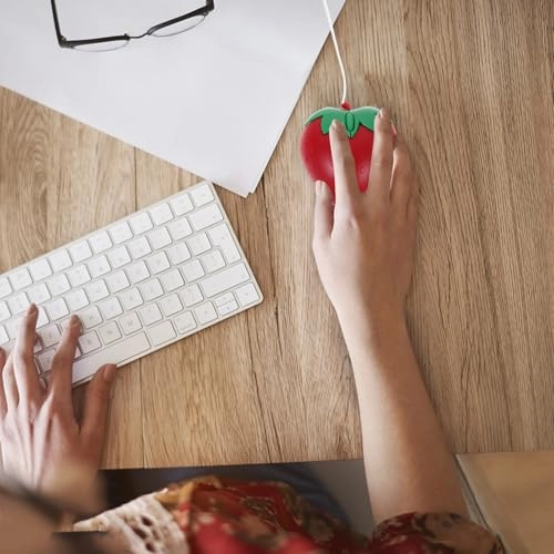 Pink Strawberry Mouse - USB