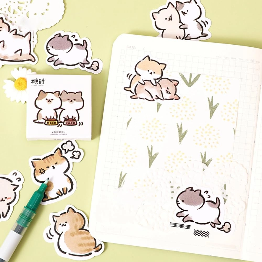 Cute Cat Stickers - 45pcs