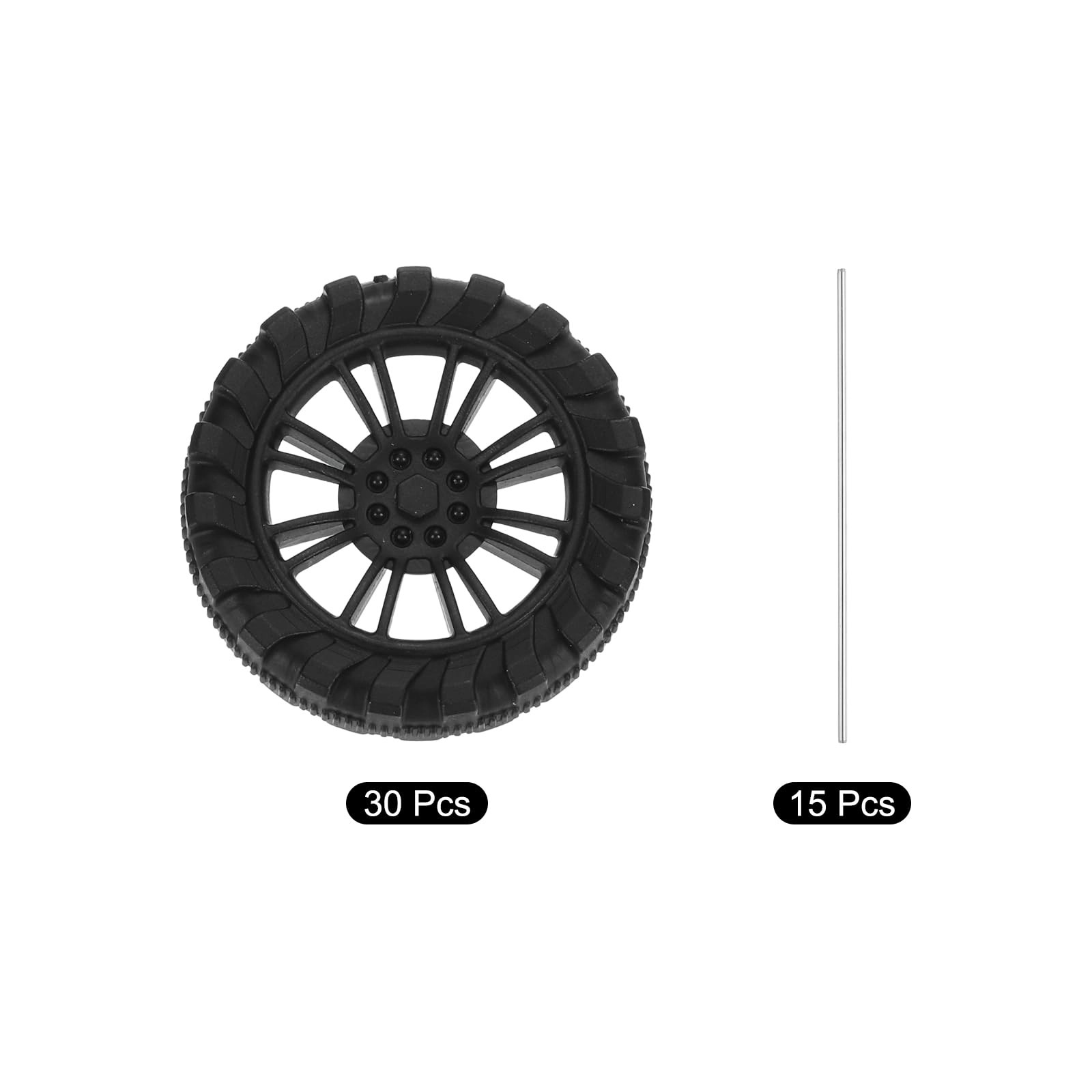 Small Plastic Wheels - 30pcs 30x8mm 2x100mm