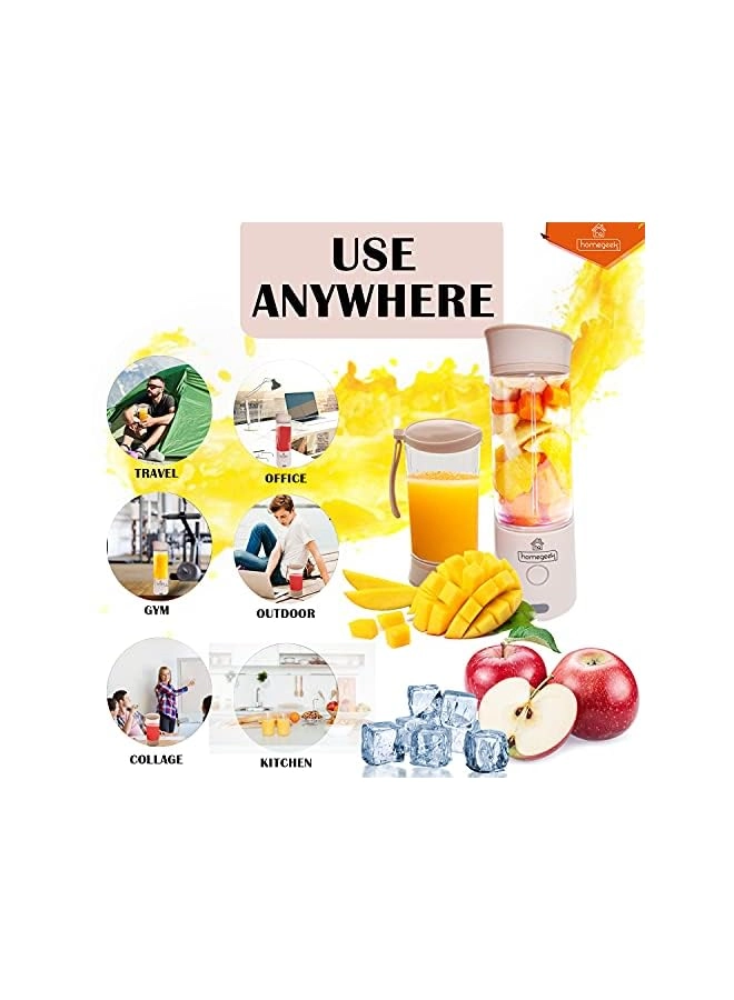 Mini Blender Cup - Rechargeable USB Charging Portable 6-Blade Stainless Steel