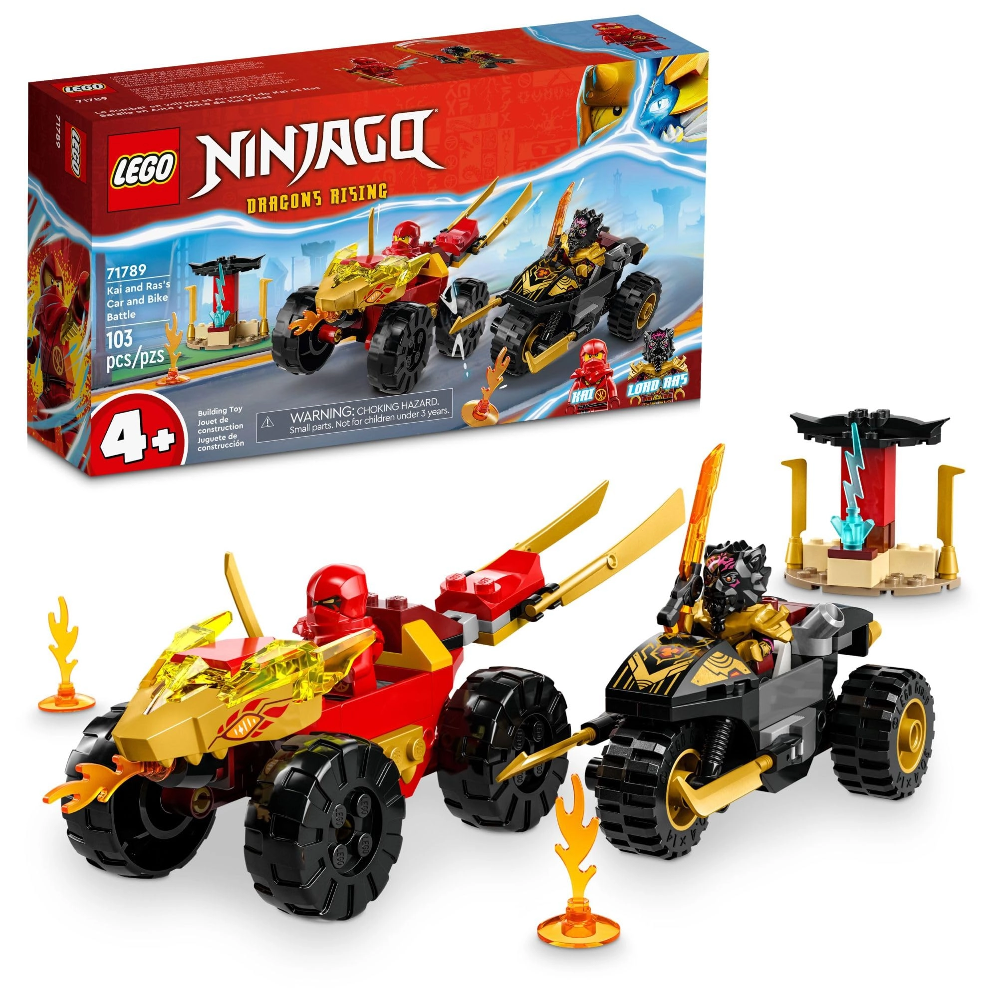 NINJAGO Kai and Ras's Car and Bike Battle Set (71789) - Dragons Rising Series