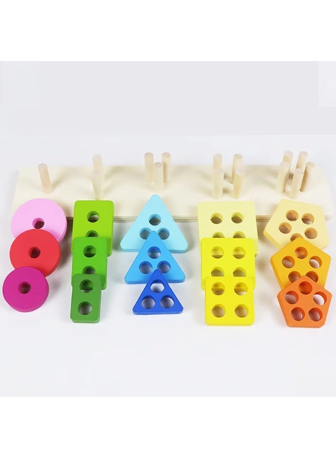 Gradient Column Shape Sorting Puzzle