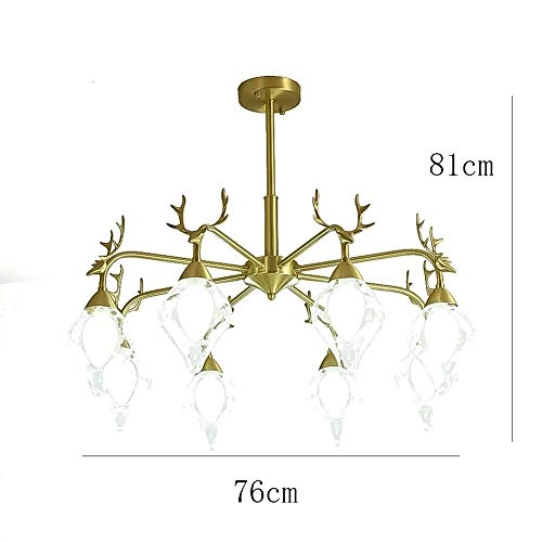 American Antlers Brass Chandelier - Copper 8 head