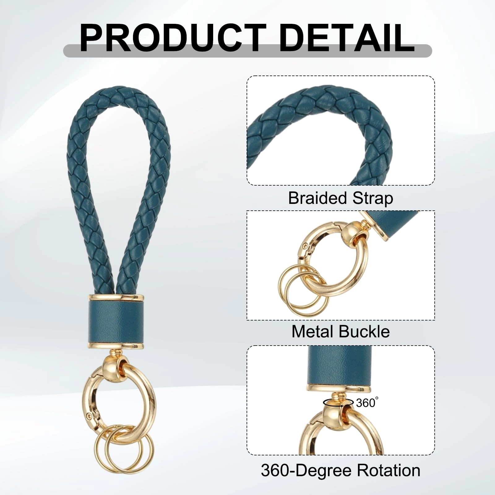 Braided Leather Keychain - Animal