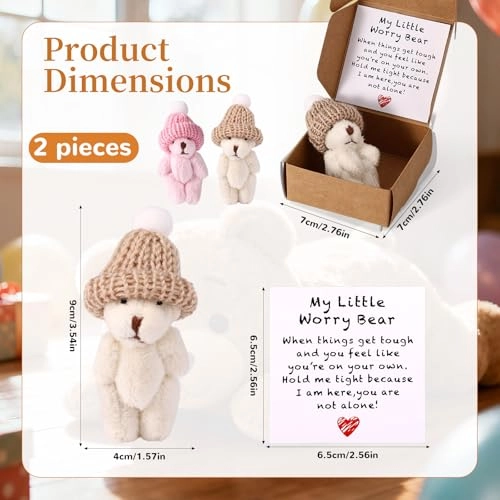 Little Bear in Box - Encouraging Card Pink White Sets