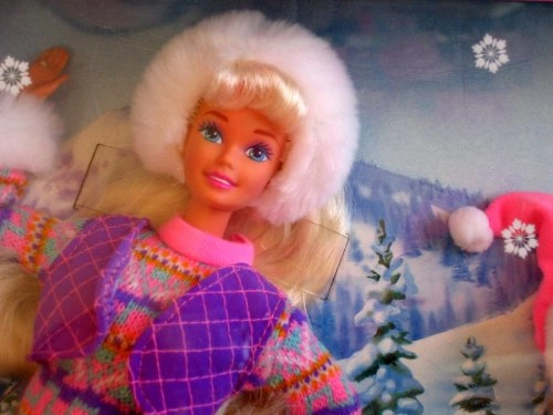Barbie Doll - 11.5" + Stacie Doll - 7.5" + KOKO Dog - 2" + Kelly Doll - 4.5" + Skipper Doll - 10.5" + Sled - 9.5" + Hair Brush
