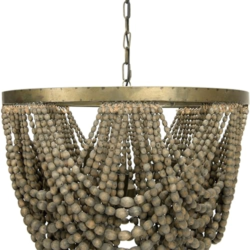 Draped Wood Bead Chandelier