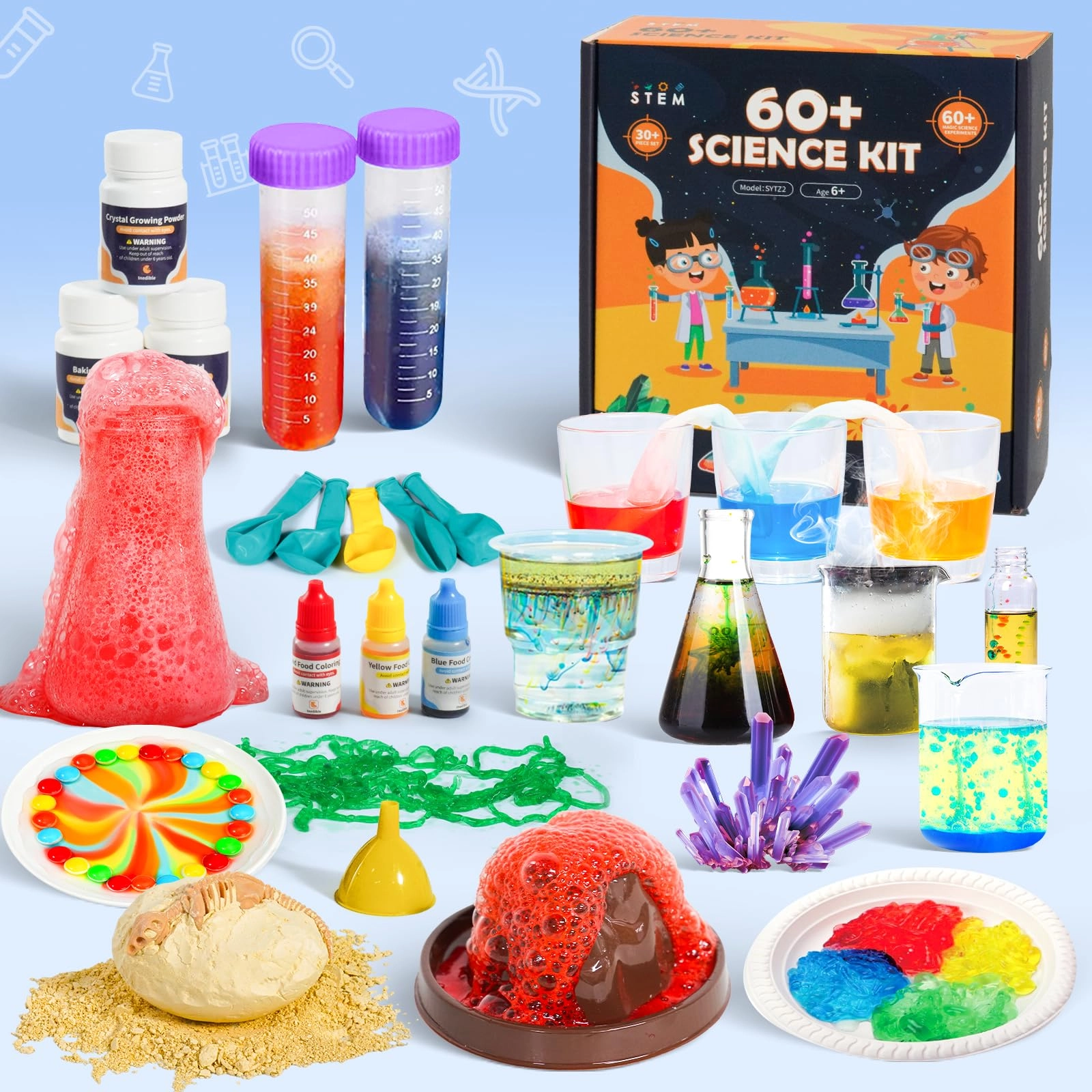 MZA STORES 60+ Science Experiment Kit - 5-8 years 60+ pieces