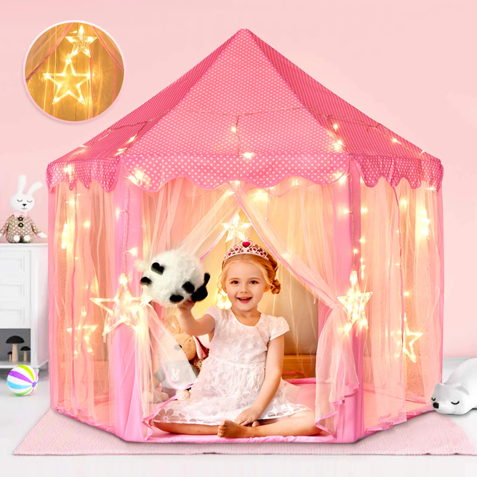 Dong Guan Ku You Electronics Technology Co., Ltd Princess Tent - Large Pink