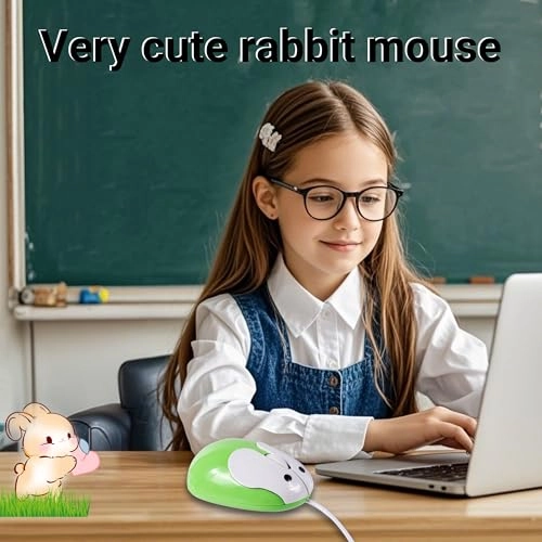 Cute Rabbit Shape Wired Mouse - USB