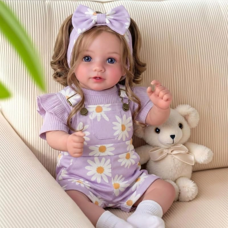 BABESIDE Dara Reborn Baby Doll - 20 Inch Vinyl Brown Hair Ages 3+