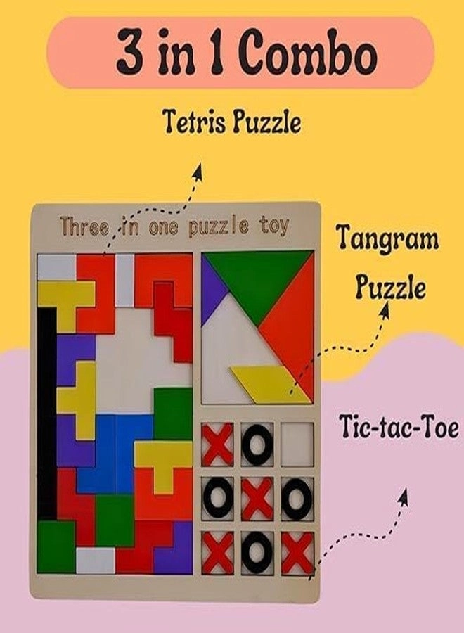 Square Tangram Wooden Puzzle - 40 pcs