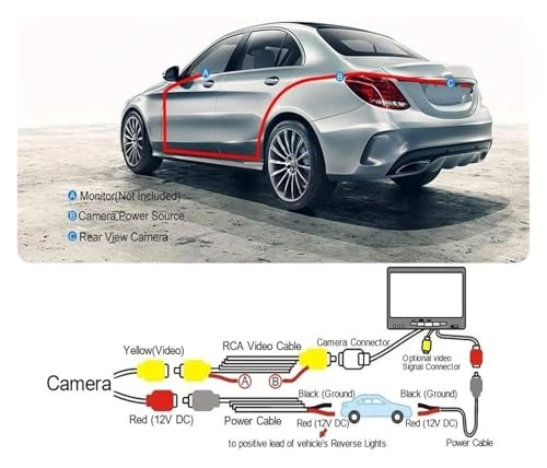 Rear Reversing Backup Camera - Night Vision 4-PIN Cable