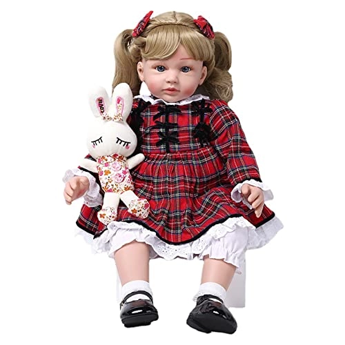 Reborn Baby Doll - 24 Inch Vinyl Cotton Body Pink Yarn Skirt Ages 3+