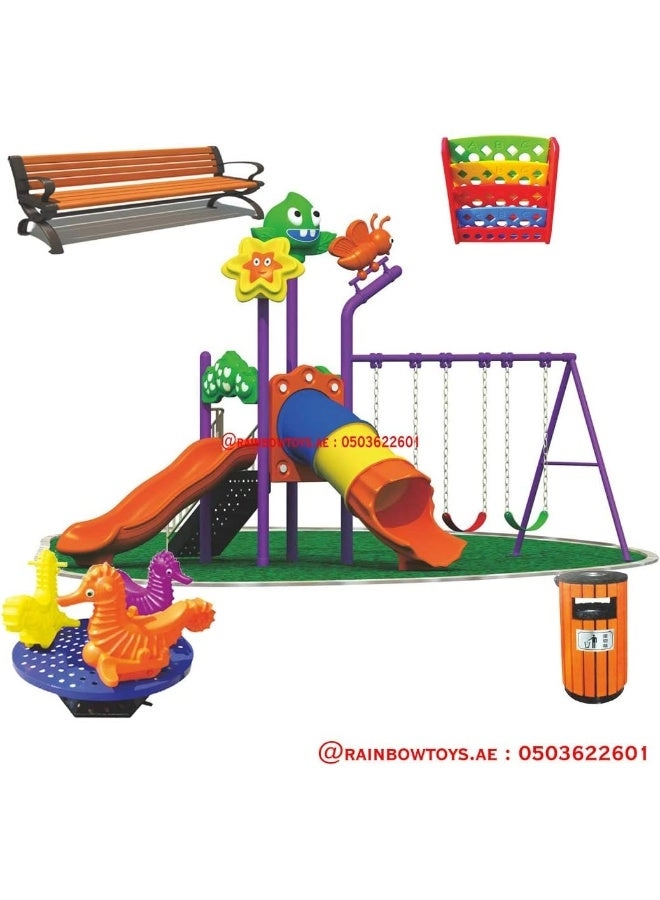 Multi Purpose Kids Outdoor Playing Equipments - 770x320x280cm 2+ Years