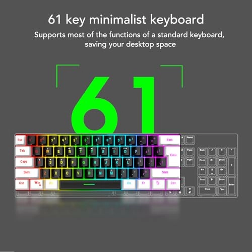 60% Wired Gaming Keyboard - Wired + Gaming Mouse