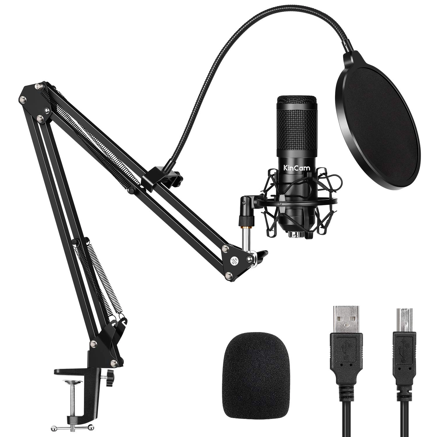 KinCam USB Streaming Podcast Microphone Kit - USB Microphone 192KHZ/24Bit