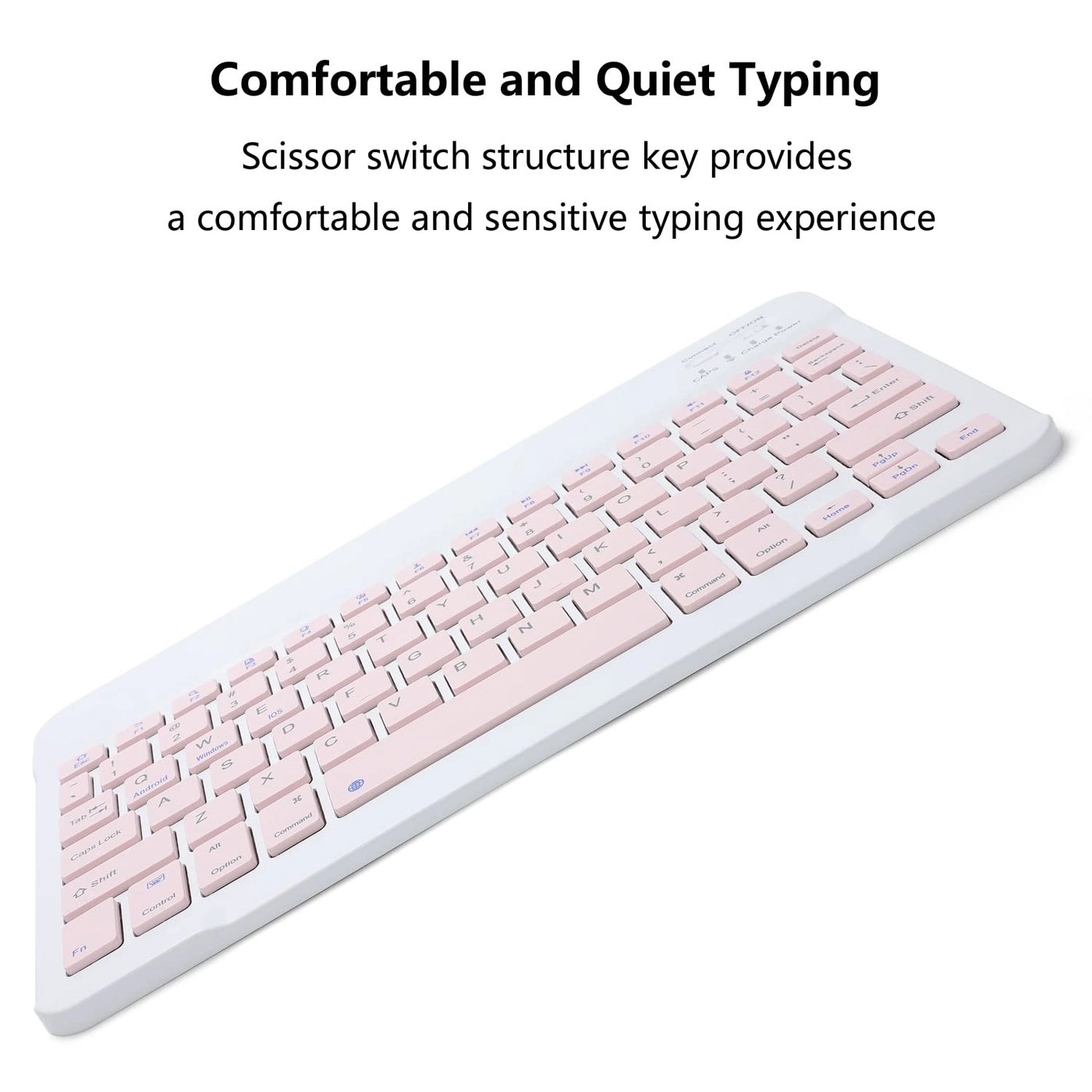 Ultra-Slim Rechargeable Bluetooth Keyboard - for iPad A16 11th 10th Generation, iPad Pro iPad Air iPad mini iPhone, Android Samsung Galaxy Tablet Smartphone Cell Phone