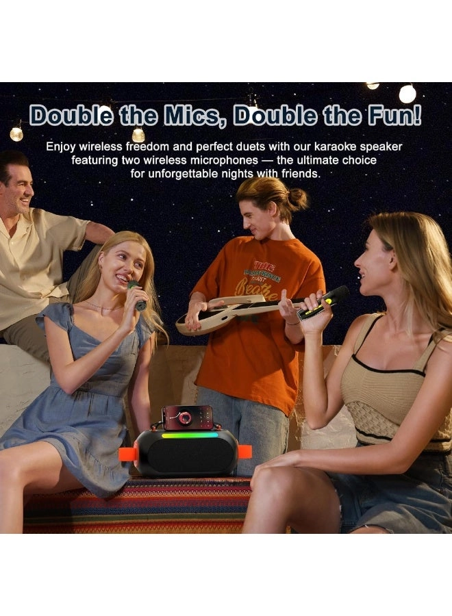 Karaoke Machine - 2 Wireless Microphones 30W