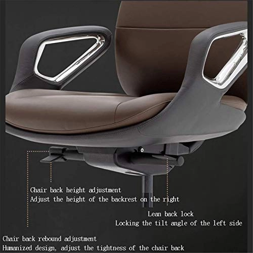 Desk Chair - PU Leather Brown High Back