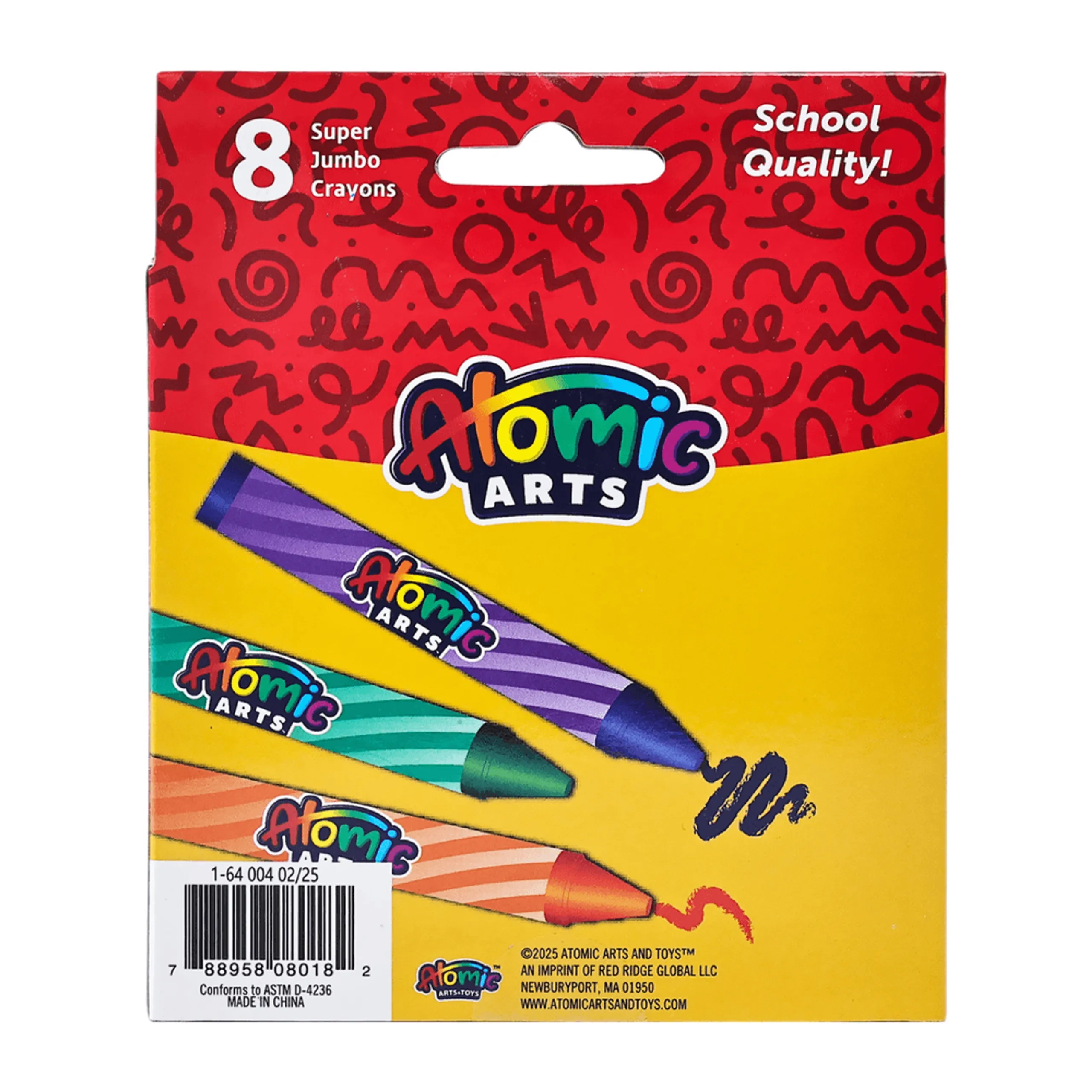 Atomic Arts Jumbo Crayons - 8 Pcs
