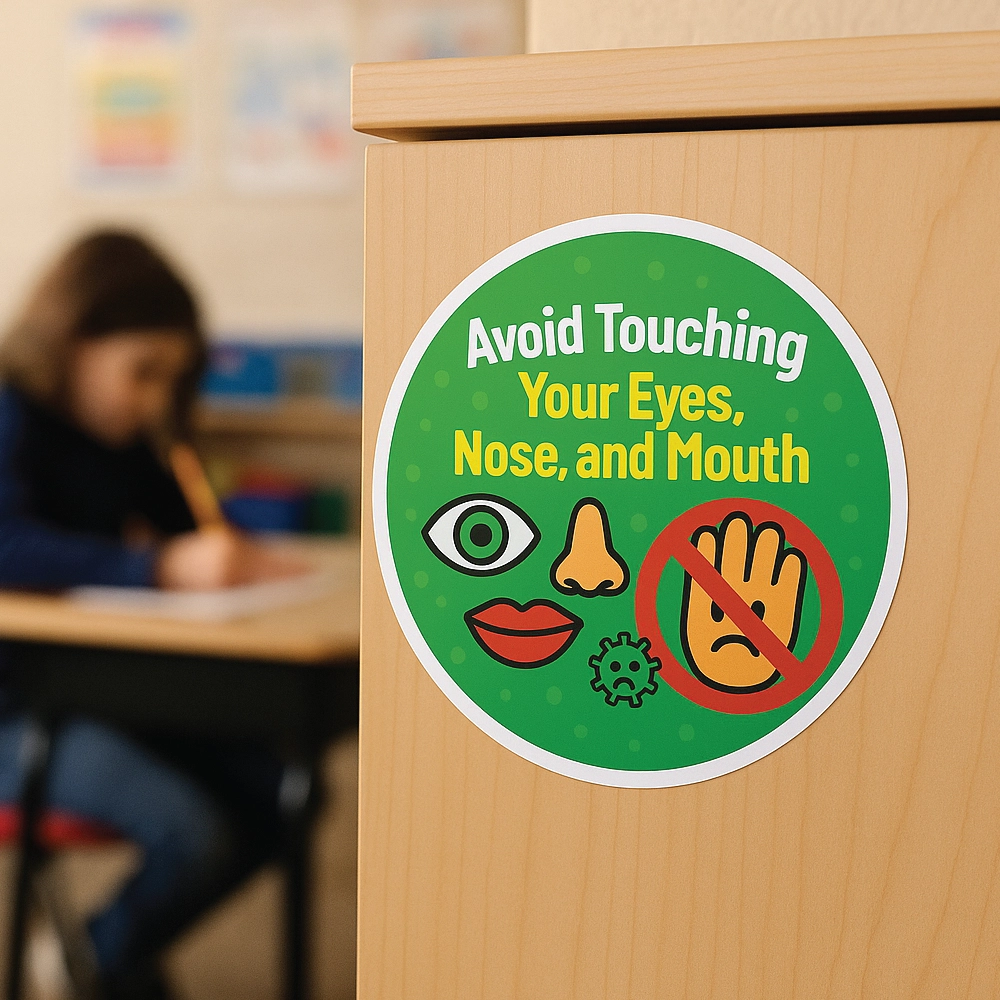 Avoid Touching Face Kids Hygiene Sticker