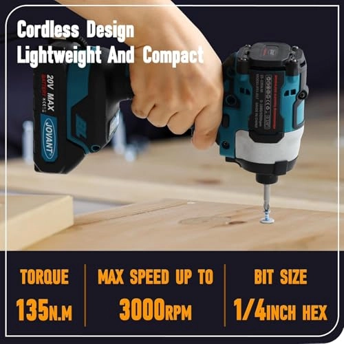 Cordless Impact Driver - 100Ft-lbs 3200RPM Brushless 1/4 inch Hex