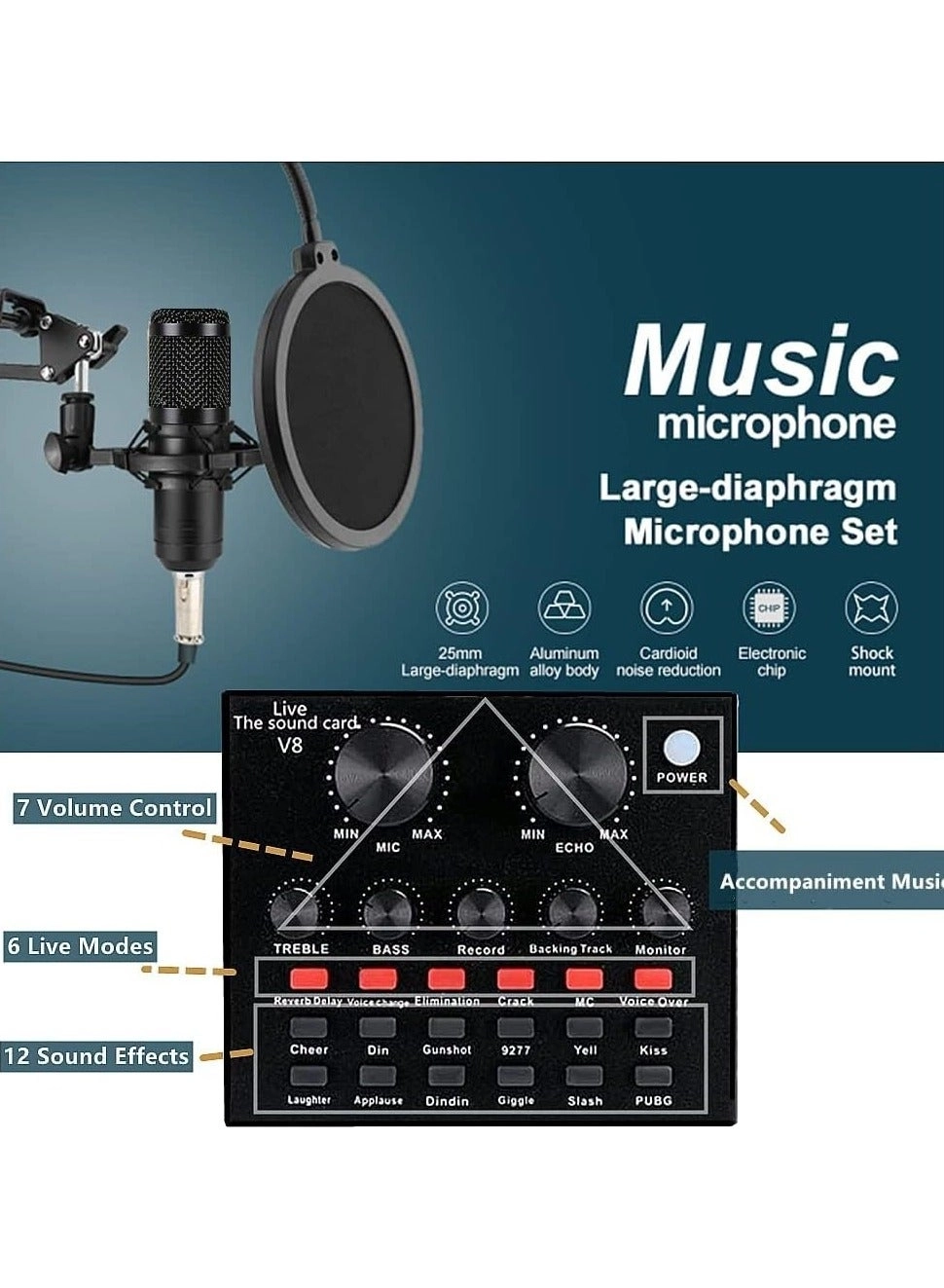 BM800 + V8S USB Microphone Kit