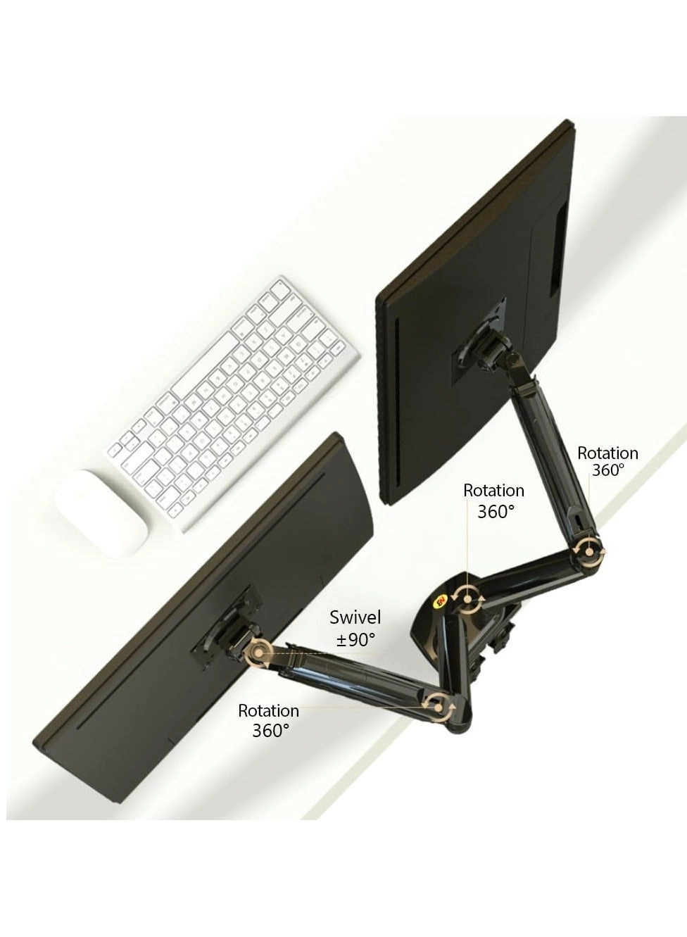 Dual Monitor Arm - 27 in 100x100mm