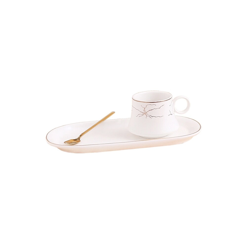 XIANGYU PLAY Ceramic Coffee Cup And Snack Saucer - Small-Capacity