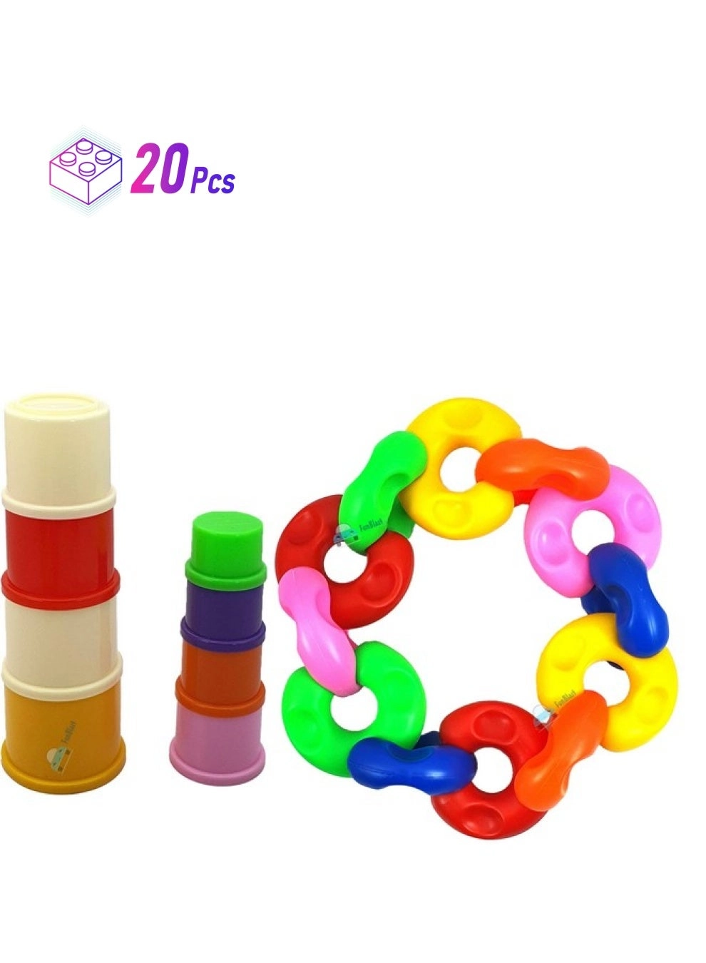 FunBlast Stacking Drum Toy - 20 pcs